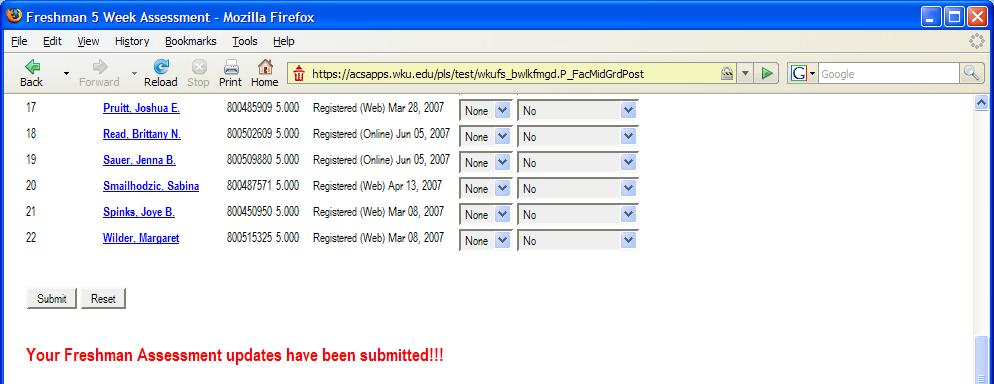 and then a List of CRN s in the drop down menu Follow the instructions on the form once you have