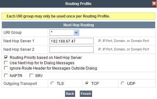 3. Routing Avaya Side The Routing Profile allows you to manage parameters related to routing SIP signaling messages. 1. Select Global Profiles from the menu on the left-hand side. 2.