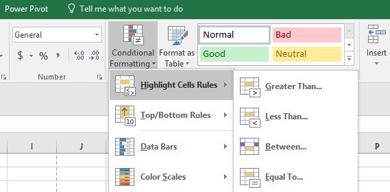 Conditional Formatting Conditional Formatting allows you to automatically change the formatting of cells based on criteria you set.