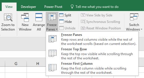 Click the cell that is located to the immediate left of the column(s) that you want to freeze and/or immediately beneath the row(s) that you want to