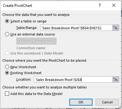 On the Insert tab, in the Charts group, click PivotChart. In older versions of Excel, this will be housed under PivotCharts on the left-side. 3.