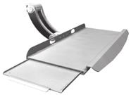 (bent) wrist rest Mouse tray slides to left or right Durable, powder-coated