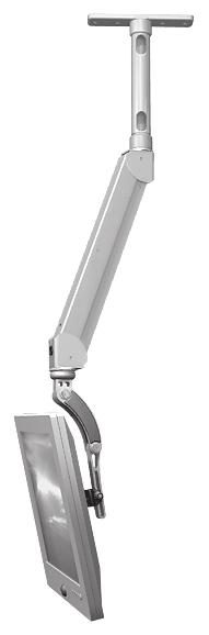 6 kg) Indexing, push-button adjustment Internal cord management Holds up to a 30 lb monitor 12" 24" 36" See page 42 for other options Rex CEILING MOUNTS 4 ELR5120 Base