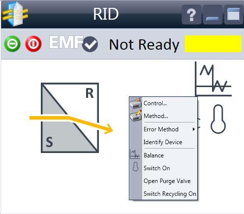 Module Status shows Run / Ready / Error state and Not Ready text or Error text Error (red) Not ready (yellow) Ready (green) Pre run, Post run (purple) Run (blue) Idle (green) Offline
