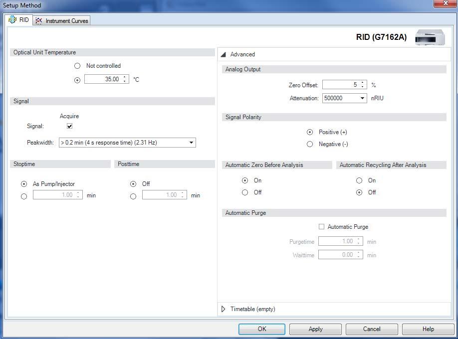 Using the Module 3 Method Parameter Settings Method Parameter Settings These settings are available via Menu > Instrument > Set up Instrument Method or via right click into the module s active area