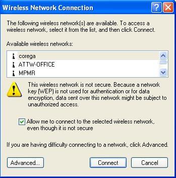 (2) Go [Control Panel] -> [Network connection] again ->Right click [Wireless network connection],select [Available wireless network