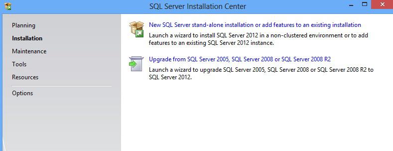 PC Application Installation (continued) SQL Server 2012 Installation 1.