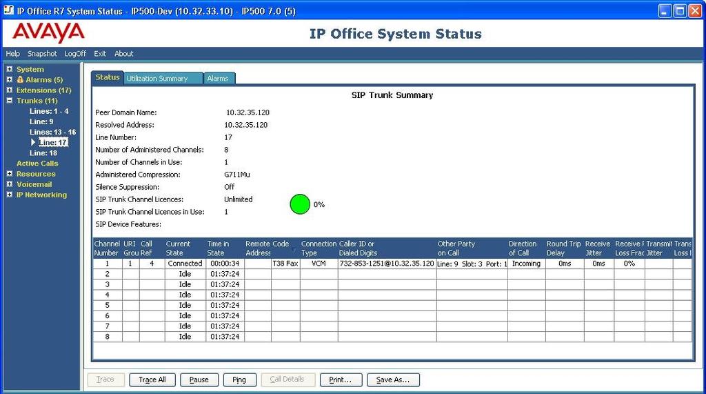 7.2. Verify Avaya IP Office From the Avaya IP Office R7 Manager screen shown in Section 5.
