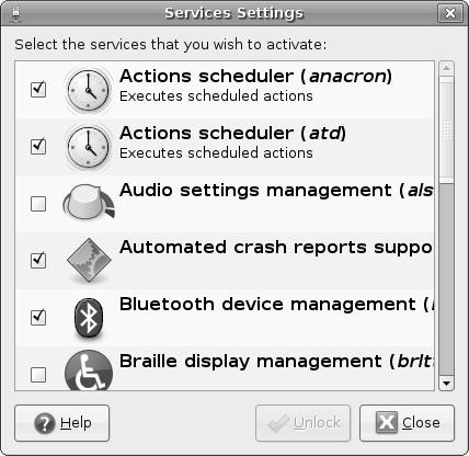 This feature provides an easy interface for controlling system programs on your Ubuntu system without having to go to the command line.