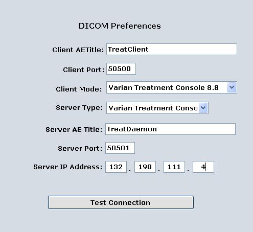 5.2 TxA DICOM Configuration The Treatment Preference Utility provides a mapping of an Application Entity Title to a Presentation Address.
