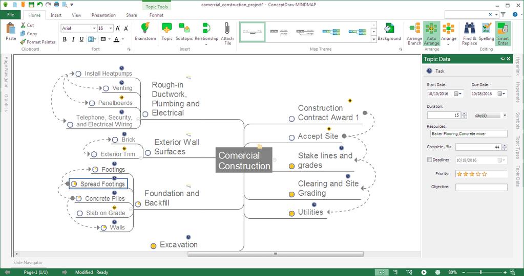 CONCEPTDRAW MINDMAP If you also have ConceptDraw MINDMAP installed, you can instantly create a mind map from your Gantt chart using the Open in MINDMAP button on the Reports toolbar.