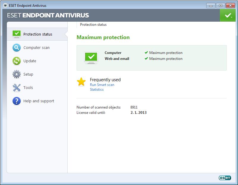 3. Beginner's guide This chapter provides an initial overview of ESET Endpoint Antivirus and its basic settings. 3.