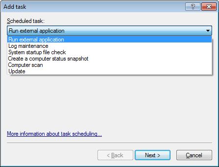 signature database) To edit the configuration of an existing scheduled task (both default and user-defined), right-click the task and click Edit.
