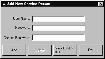 ADVANTECH Management Software Setup Setting Service Person IDs and Passwords Service Person IDs control access to the Handheld Software, located on the PDA.