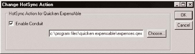 Click the Choose button to select the ExpensAble file you wish to work with.