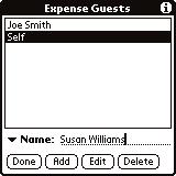 To edit an expense, simply tap on it from the Expense List view. IMPORTANT: Transactions can t be moved from one envelope to another on the handheld organizer.