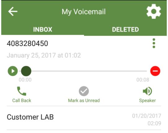 15 Voicemail This area is where voicemails are displayed and managed.