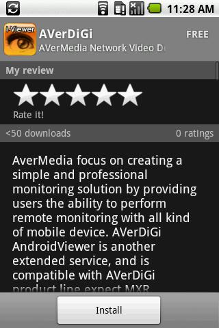 4. When AVerDiGi AndroidViewer is found, select it and select Install.