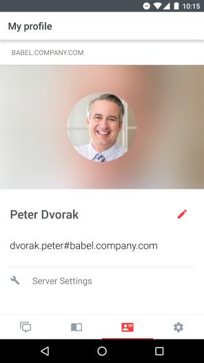 Using Babelnet 3.5. MY PROFILE To access My profile screen, tap on the My profile button or swipe to the left from your Contact list screen.