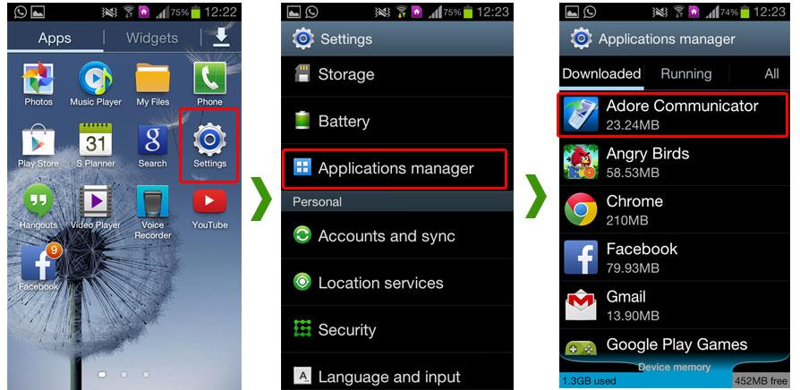 8 3 Uninstall Communicator from Android Device To uninstall Communicator