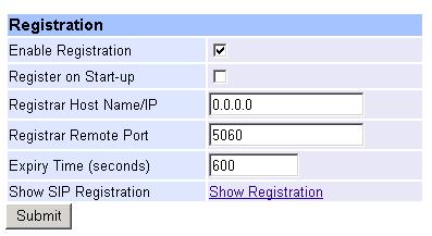 Name/IP is set up directly in the Registration section.