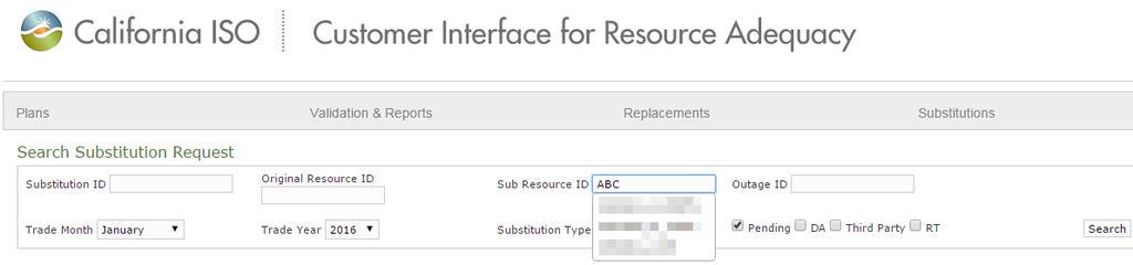 CIRA Review Substitution Or search by substitute resource ID