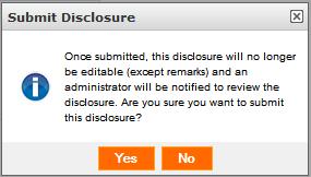 When you are ready to submit your invention, you can find the button in the top right hand side of the disclosure form within a colored status box which reads Draft.