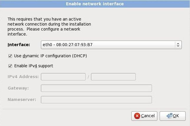 Establish Internet Connection At this stage you are given a choice to configure your network settings so that you can connect to the Fedora repository to retrieve installation file.