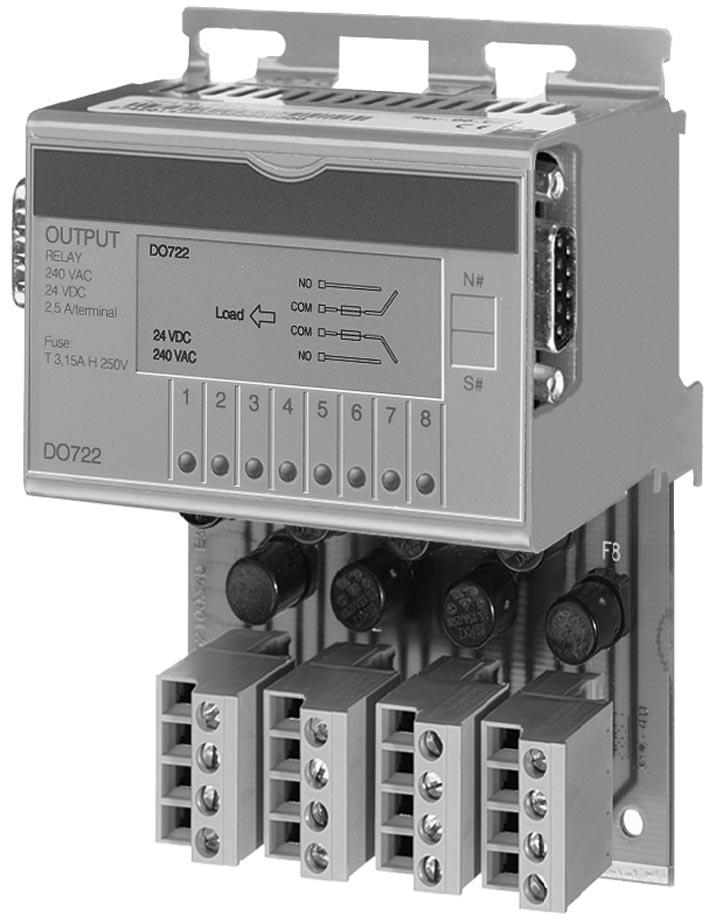 Digital Output Module DO722 Order Data Model Number Description Figure 7DO722.7 7AC011.9 0AC171.9 2003 Digital output module, 8 Relay outputs 240 VAC / 24 VDC, 2.
