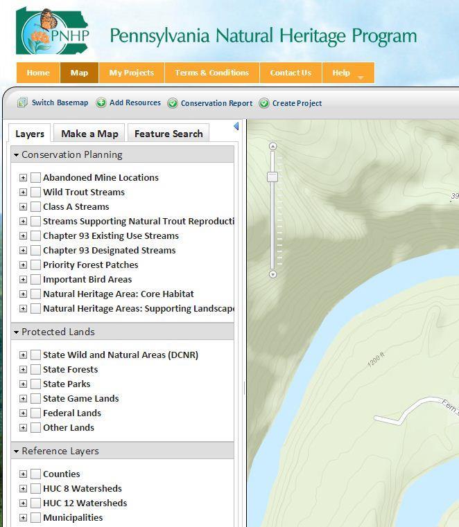 PNDI Environmental Review Use the Find address or place tool