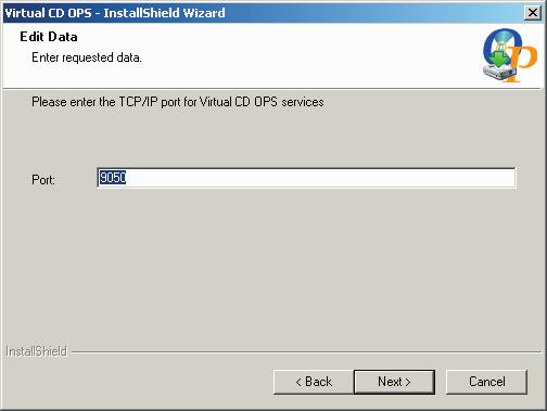Step 4: The last setting you need to confi gure is the number of the port to be used by the Virtual CD OPS Service for communication with your Virtual CD clients and Virtual CD OPS Management.