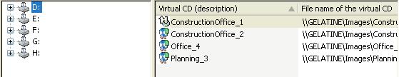 A clear overview of the drives available on workstations. Show Virtual CD Drives Choose this option to view a list of all virtual CD drives available in your system.