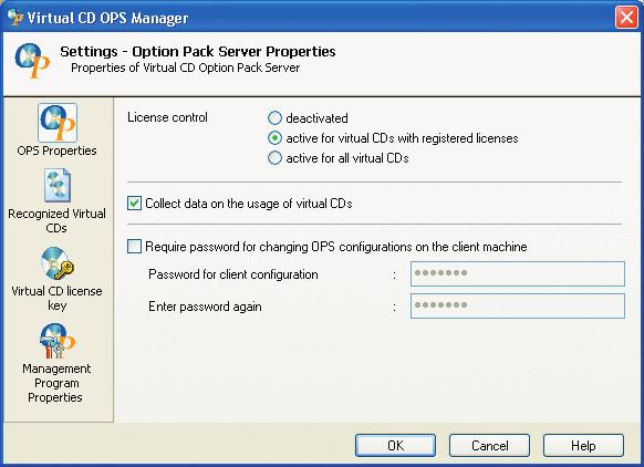 Virtual CD Option Pack Server - Manual cense key(s) entered here. Management Program Properties: These settings defi ne the confi guration of your Virtual CD OPS Management program.