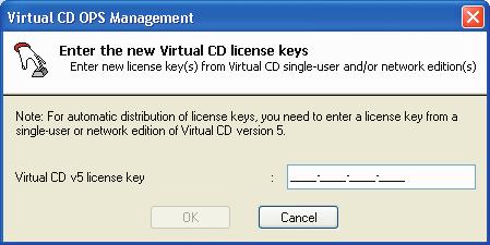 Entering a Virtual CD OPS License Key To enter a license key for your Virtual CD OPS program after the Virtual CD OPS Service has already been