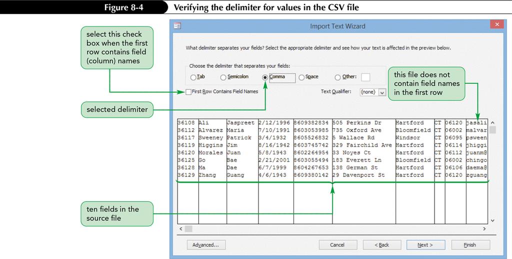 Importing a CSV File as an Access Table (Cont.