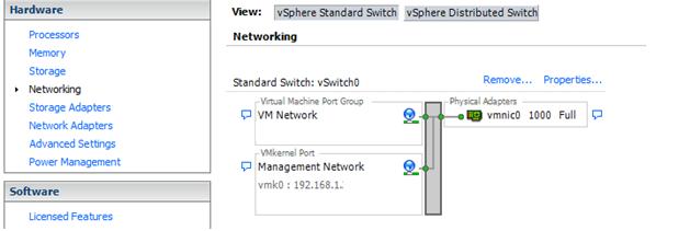 Configuring Networks 1. Create vswitch to use as Management traffic. 2.