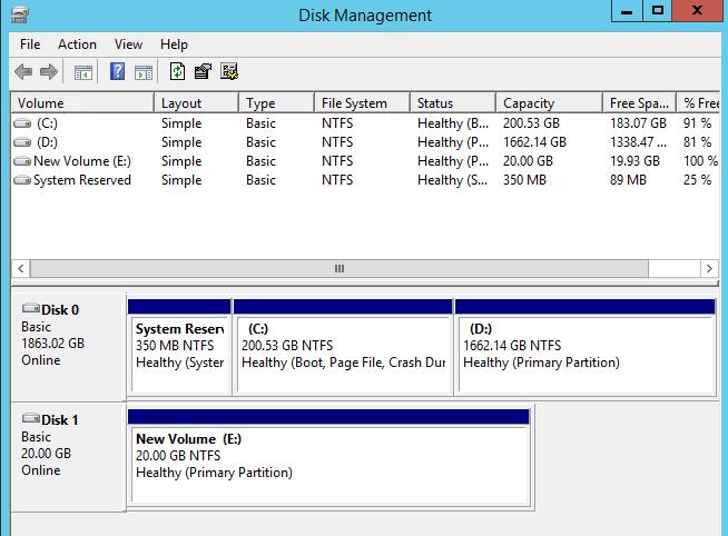 3. Using Disk Management, initialize and format the disk. 4. ODX is turned on by changing registry key.