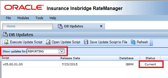 Setting Up A Reporting script must be run from within the RateManager application. Running db update scripts requires admin permissions.
