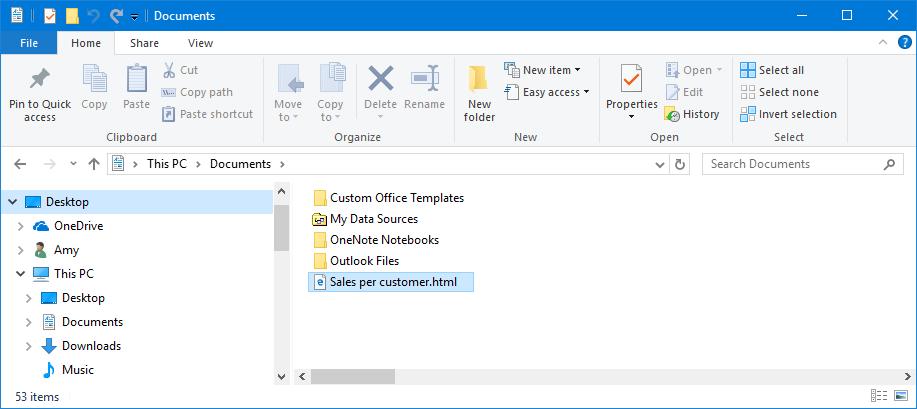 To call up the file, open the file explorer, navigate to the folder in which you