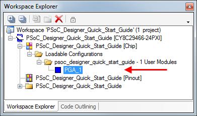 4. Change the name of the user module to VR_PGA in the Parameters window (View > Parameters Window).