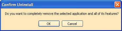 3. The Confirm Uninstall screen will