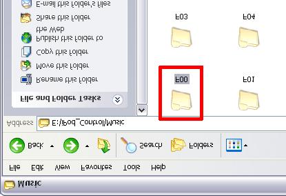 F00, F01, etc. You will need to look in these folders to find your file.