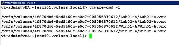 Example: Listing Your Virtual Machines vmware-cmd -l Lists