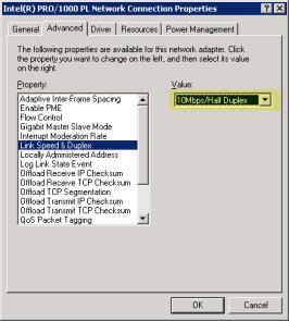 Here is an example of how you would configure the TCP/IP settings of the private interface.