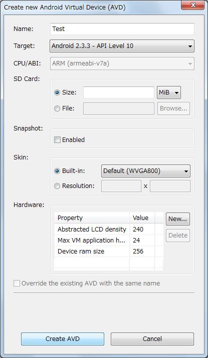 [Start]-[All Programs]-[Android SDK Tools]-[AVD Manager] 2 Select the virtual
