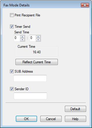 4.1 Sending a fax 4 4 Click the [OK] button. The specified names are added to the recipient list, and then the "FAX Transmission Popup" window appears again. 4.1.4 Configuring the transmission conditions When sending a fax, click the [Fax Mode Setting Details] button in the "FAX Transmission Popup" window to display the "Fax Mode Details" window.