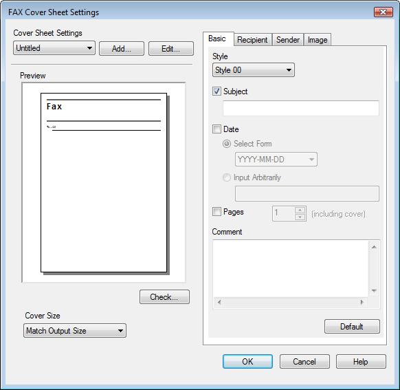 4 Sending a fax 4.1 4.1.5 Creating a fax cover sheet If you select the "FAX Cover Sheet" check box in the "FAX Transmission Popup" window when sending a fax, you can add a cover sheet to the fax.