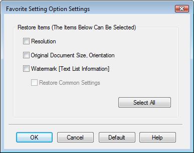 1 In the FAX driver printing preferences dialog box, click the [Edit] button next to the "Favorite Setting" box.