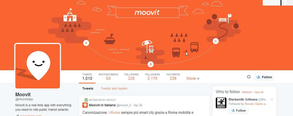 Use case #6: Moovit - a free public transportation mobile app While the graphics are very coherent with the brand look