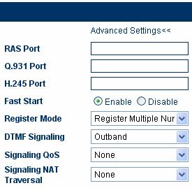 A) RAS Port RAS Port is an unreliable channel which is used to convey the registration, admissions, bandwidth change, and status messages between two H.323 entities. B) Q.